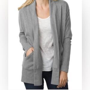 Prana Centerpiece Open Front Cardigan XS Moonlight Gray